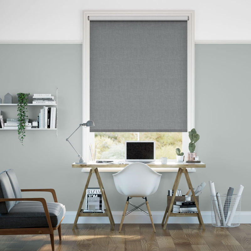 Colorized Electric Canali Blackout Steeple Grey Roller Blind 4785