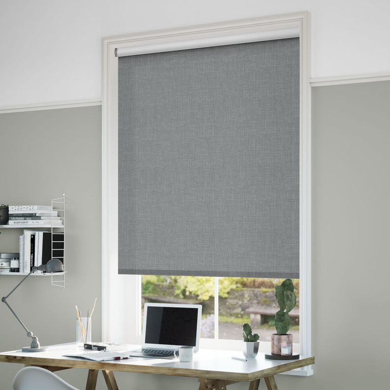 ColorizedZoom Electric Canali Blackout Steeple Grey Roller Blind 4785