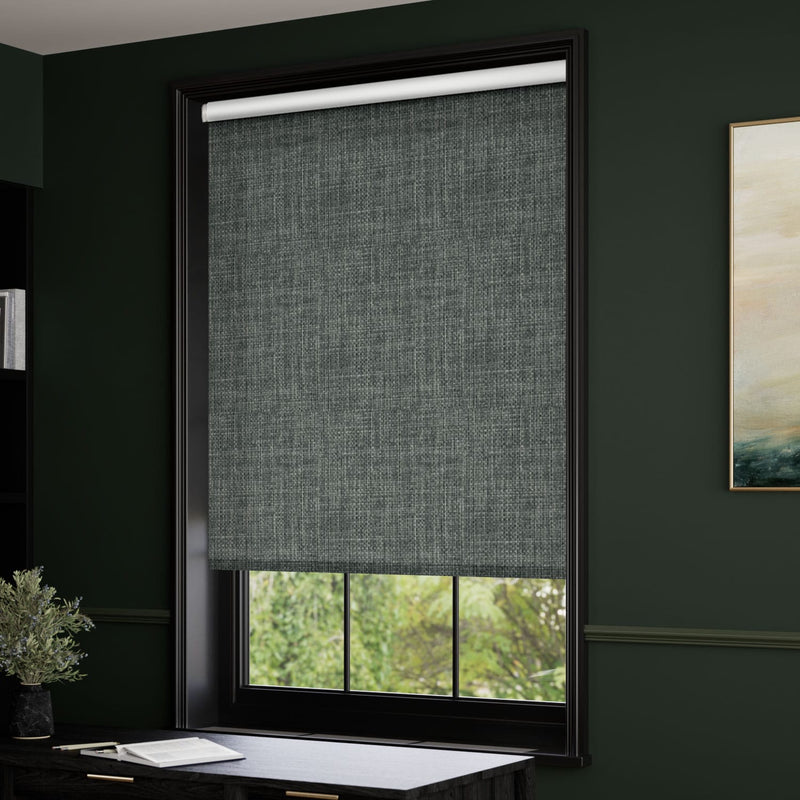 ColorizedZoom Electric Moda Blackout Slate Roller Blind 4790