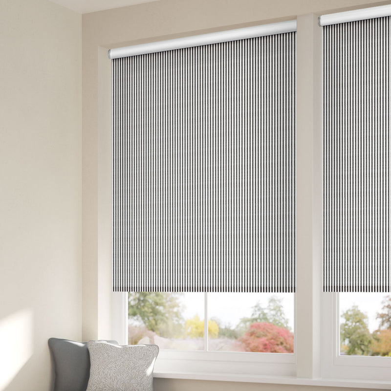ColorizedZoom Choices Devon Stripe Charcoal Roller Blind 5106