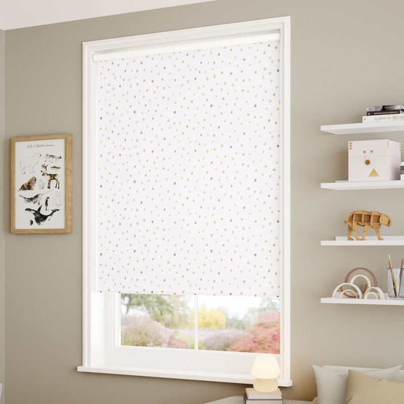 ColorizedZoom Dotty Dots Gold Roller Blind 5132