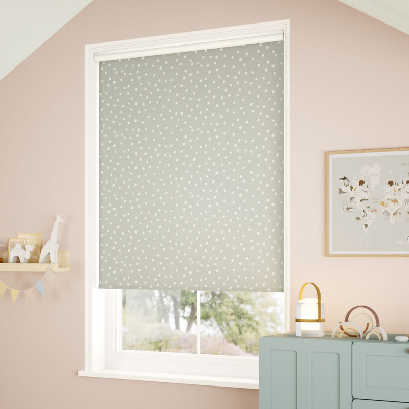 ColorizedZoom rollerDotty Dots Dove Roller Blind 5130