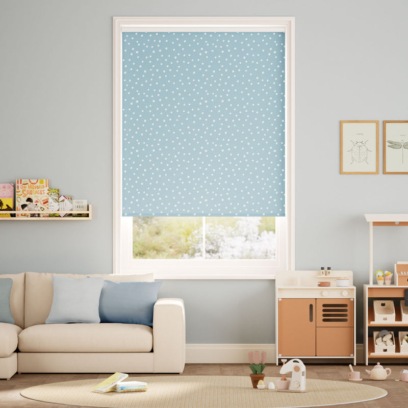 Colorized Dotty Dots Sky Blue  Roller Blind 5135