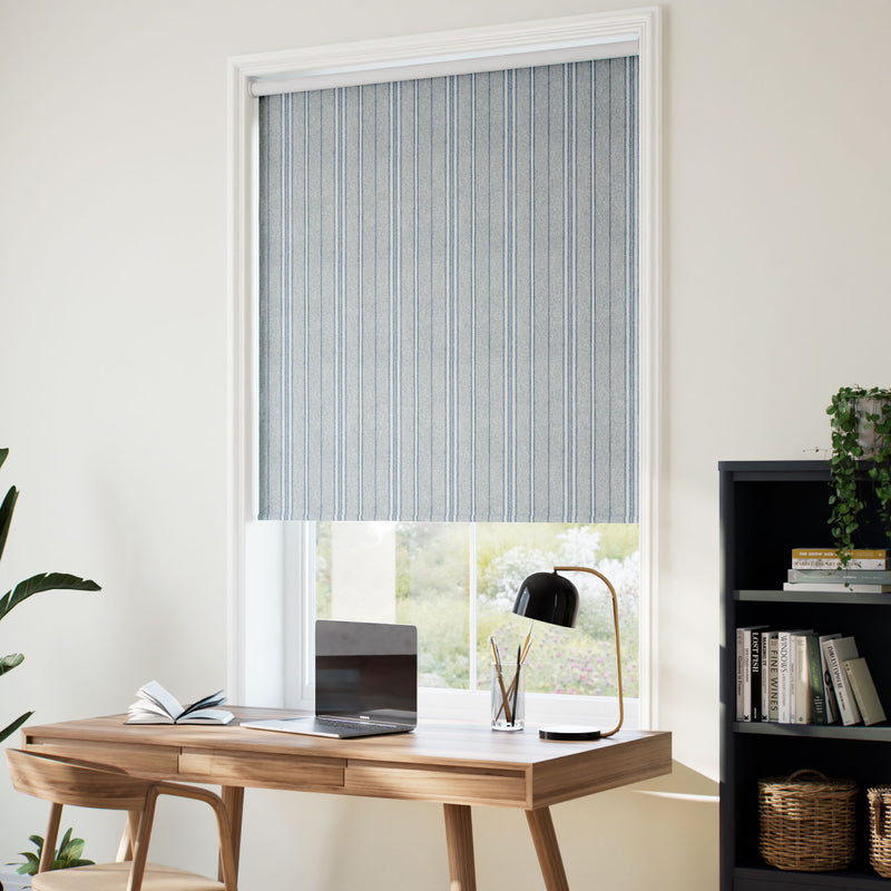 ColorizedZoom Choices Taylor Blue Grey Stripe Roller Blind 5243