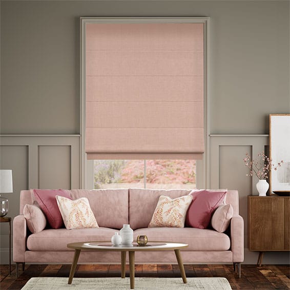 Colorized Bijou Linen Blush Pink  Roman Blind 8748