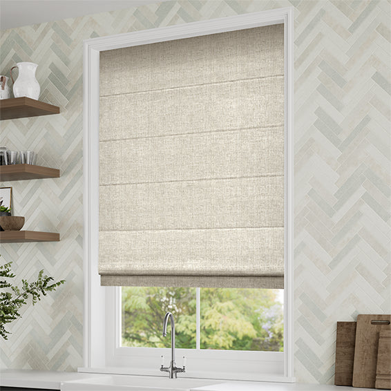 ColorizedZoom Bijou Linen Oatmeal Roman Blind 8744