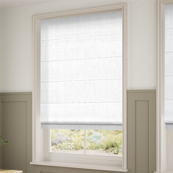 ColorizedZoom Bijou Linen White Roman Blind 8746