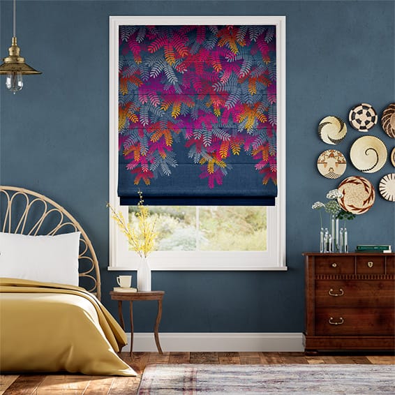 Colorized Acacia Tree Jewel Roman Blind 7245