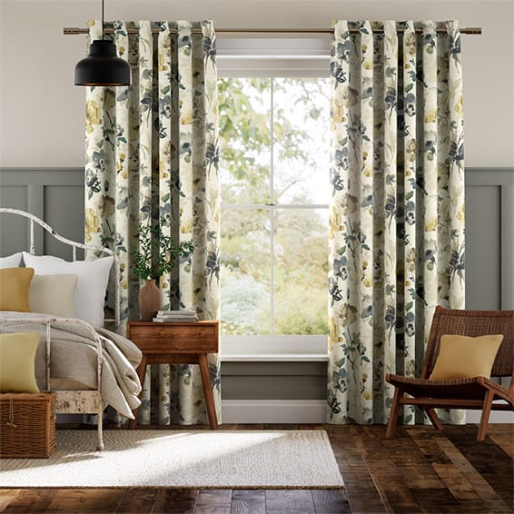 Colorized Fiori Linen Daffodil Curtains 5435