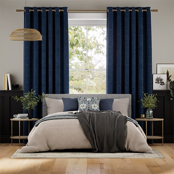Colorized Eternity Linen Twilight Blue  Curtains 5458