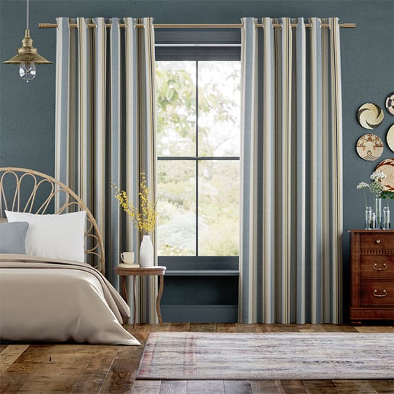 Colorized Truro Stripe Coastal Blue Curtains 5462