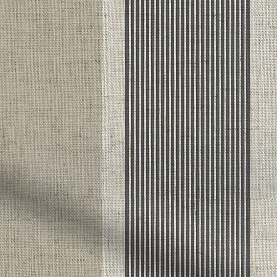 ColorizedPLA Brazen Stripe Linen Vintage Graphite Grey Curtains 5464