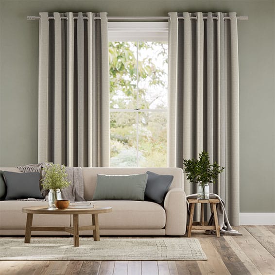 Colorized Brazen Stripe Linen Vintage Graphite Grey Curtains 5464