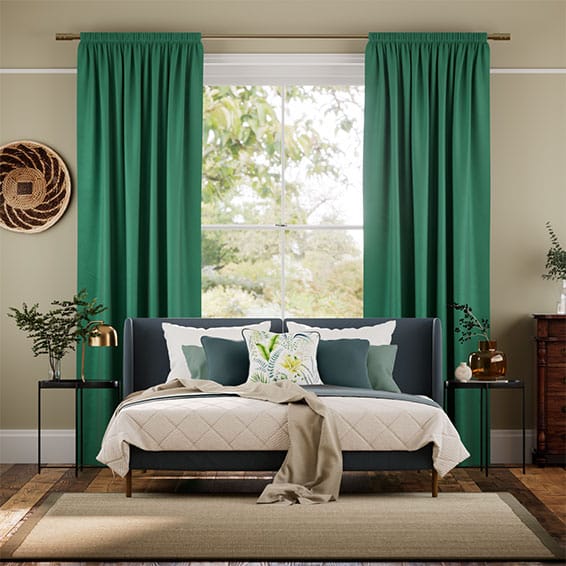 Colorized Velvet Jade Green  Curtains 5514