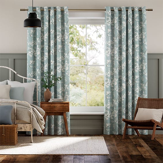 Colorized Madelyn Linen Duck Egg Curtains 5524