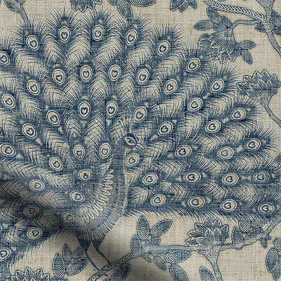 ColorizedPLA Pinion Vintage Linen Storm Blue Curtains 5534