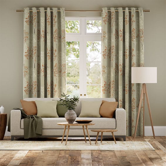 Colorized Slender Forest Velvet Autumn Curtains 5581
