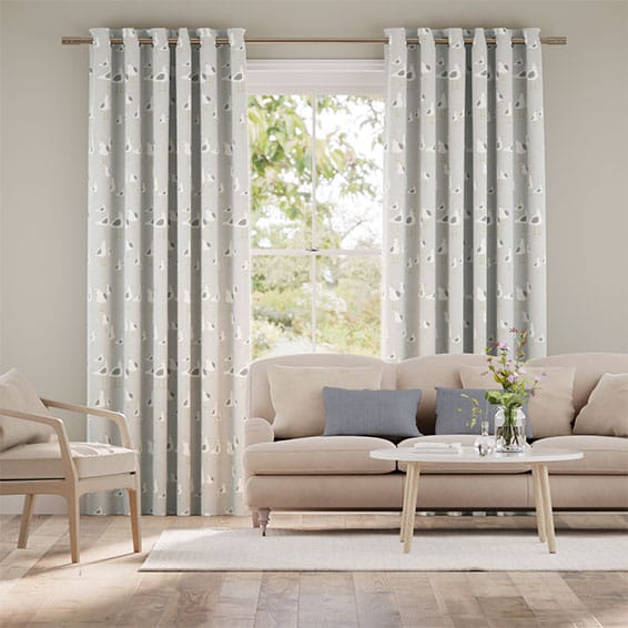 Colorized Seagulls Storm Grey Curtains 5587