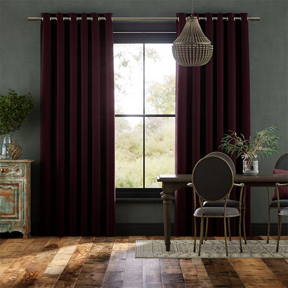 Colorized Canterbury Velvet Mulberry Curtains 5593