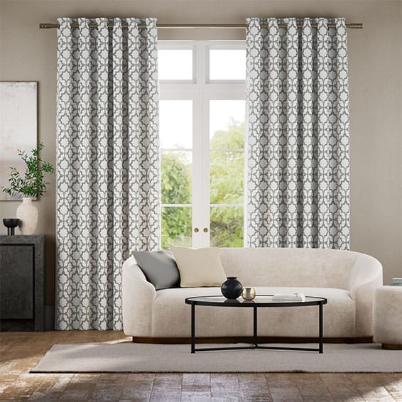 Colorized Lattice Silver Curtains 5620