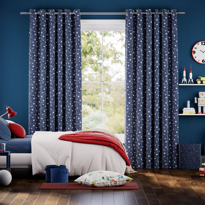 Colorized Starry Skies Blue Curtains 5685