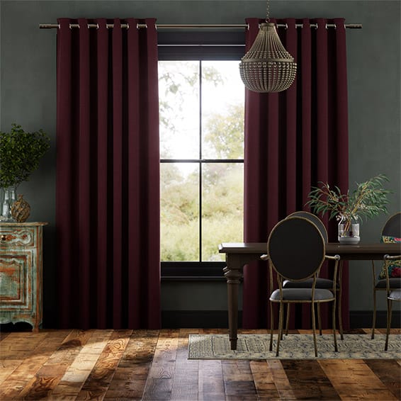 Colorized Bijou Linen Grape  Curtains 5744
