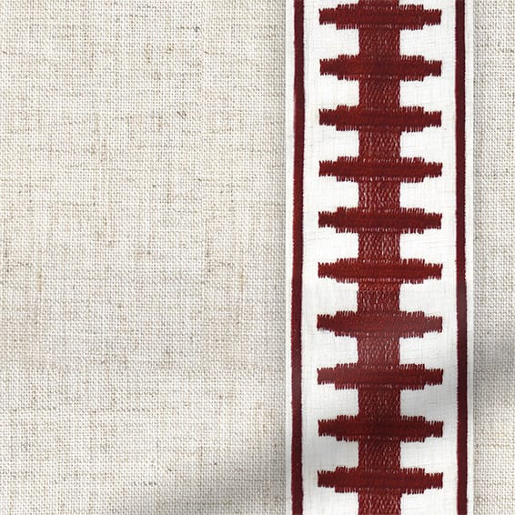 ColorizedPLA Bijou Linen Oatmeal & Ascott Rouge Curtains 5755