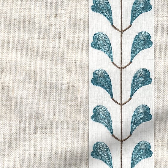 ColorizedPLA Bijou Linen Oatmeal & Chatsworth Cornflower Curtains 5757