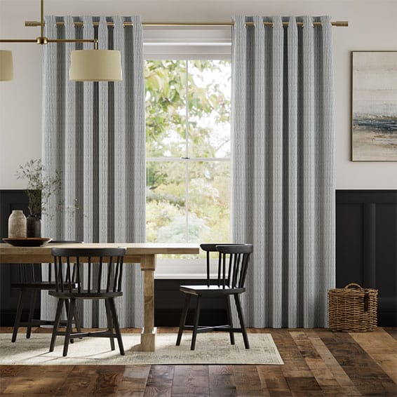 Colorized Devon Stripe Charcoal Curtains 5785