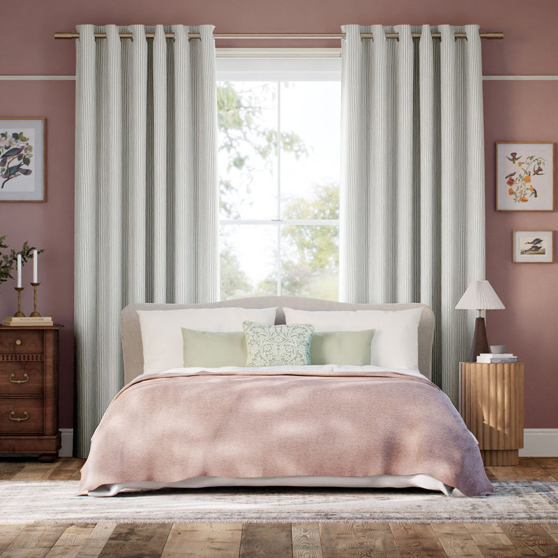 Colorized Devon Stripe Smoke Grey  Curtains 5789