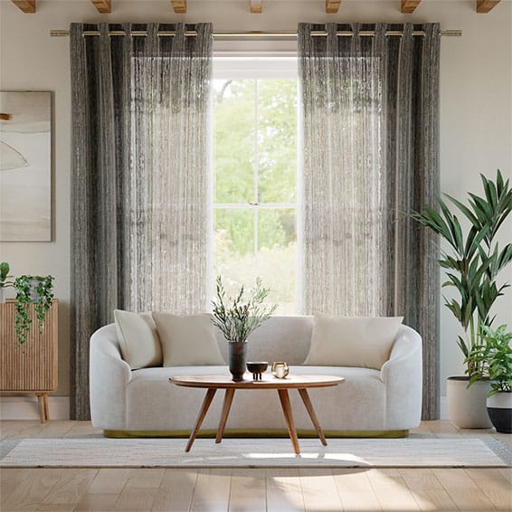 Colorized Rochana Voile Iron Grey Curtains 5793