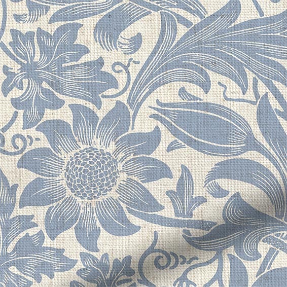 ColorizedPLA William Morris Sunflower Vintage Blue Curtains 5831