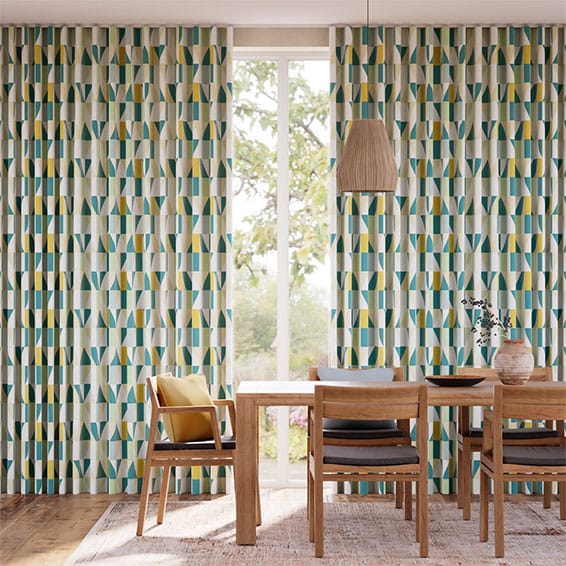 Colorized Nuevo Blocks Mojito  Curtains 5946