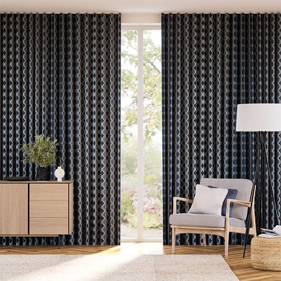 Colorized Rhythm Indigo Curtains 5954