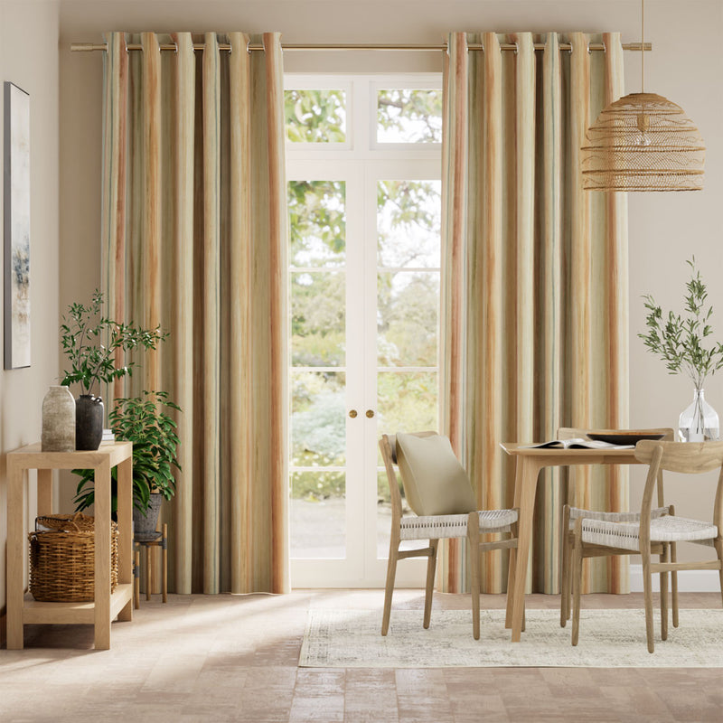Colorized Oasis Stripe Terracotta Curtains 6051