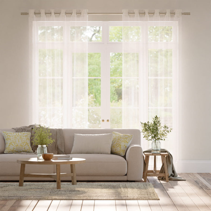 Colorized Leone Voile Cream Curtains 6094