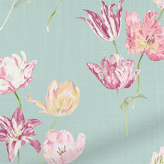 ColorizedPLA Primavera Tulips Duck Egg Curtains 6134
