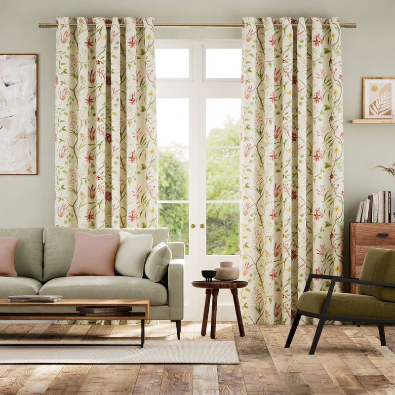 Colorized Orchid Trail Berry Lime Curtains 6141