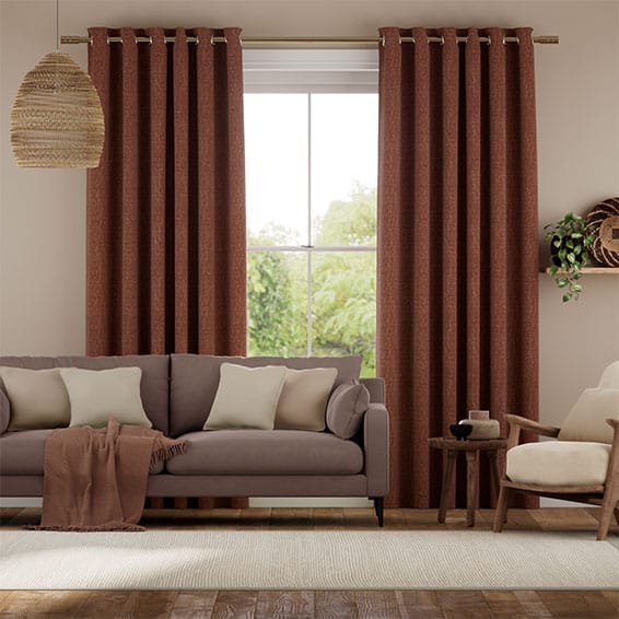 Colorized Delphi Chenille Weave Burnt Umber Curtains 6145