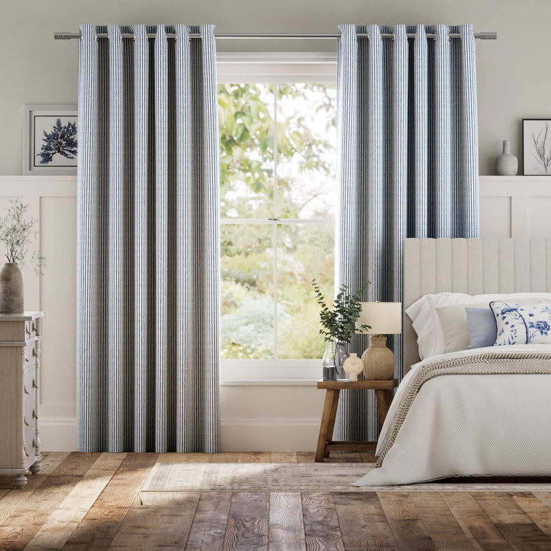 Colorized Ella Stripe Navy  Curtains 6166