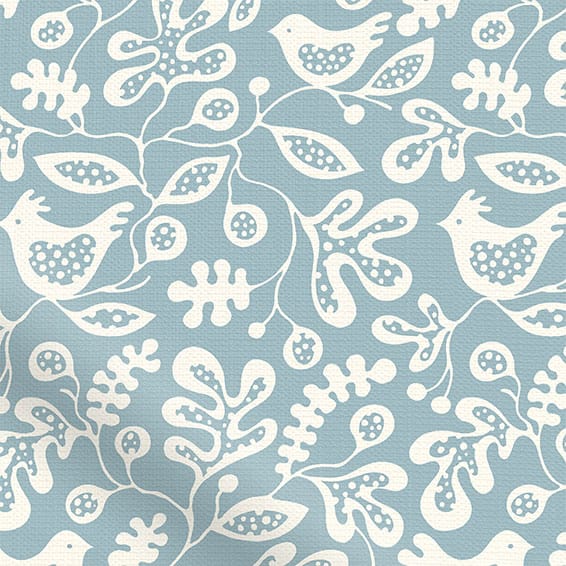ColorizedPLA Tweets & Berries Sky Blue Curtains 6210