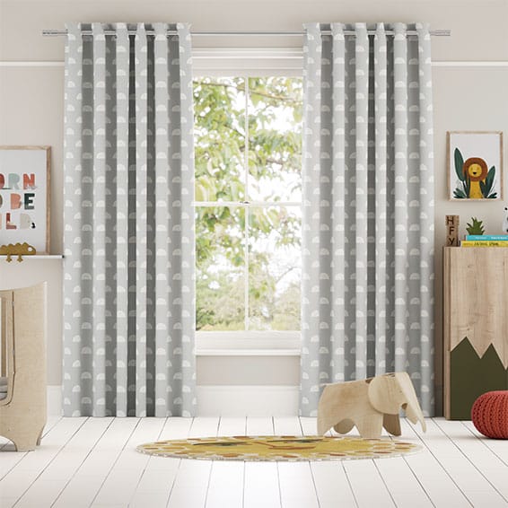 Colorized Little Arches Misty Blue Curtains 6213