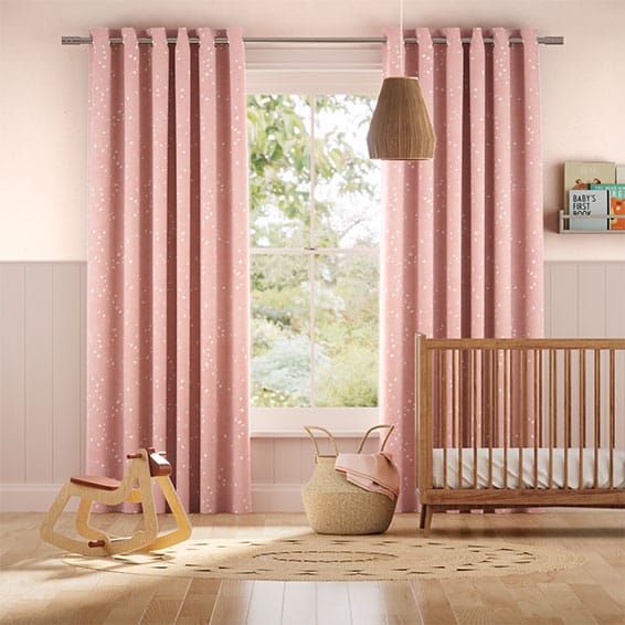 Colorized Star Gazing Pink  Curtains 6226