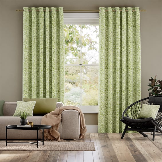 Colorized William Morris Willow Olive Curtains 6251