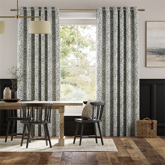 Colorized William Morris Willow Onyx Curtains 6252