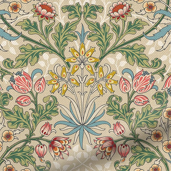 ColorizedPLA William Morris Hyacinth Natural Curtains 6255