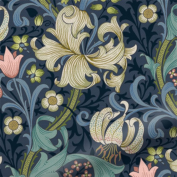 ColorizedPLA William Morris Golden Lily Twilight Curtains 6268
