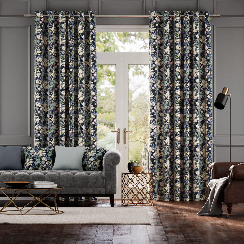 Colorized William Morris Golden Lily Twilight Curtains 6268