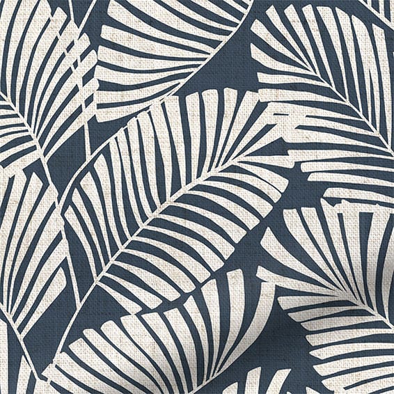 ColorizedPLA Silhouette Leaves Denim  Curtains 6286