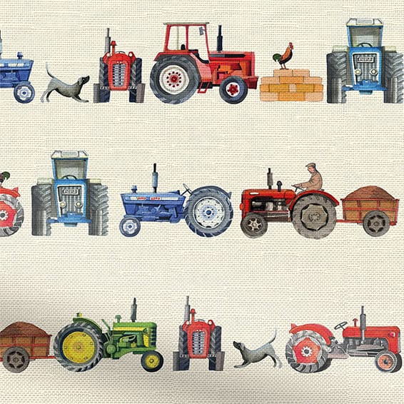 ColorizedPLA Tractors Multi Curtains 6298
